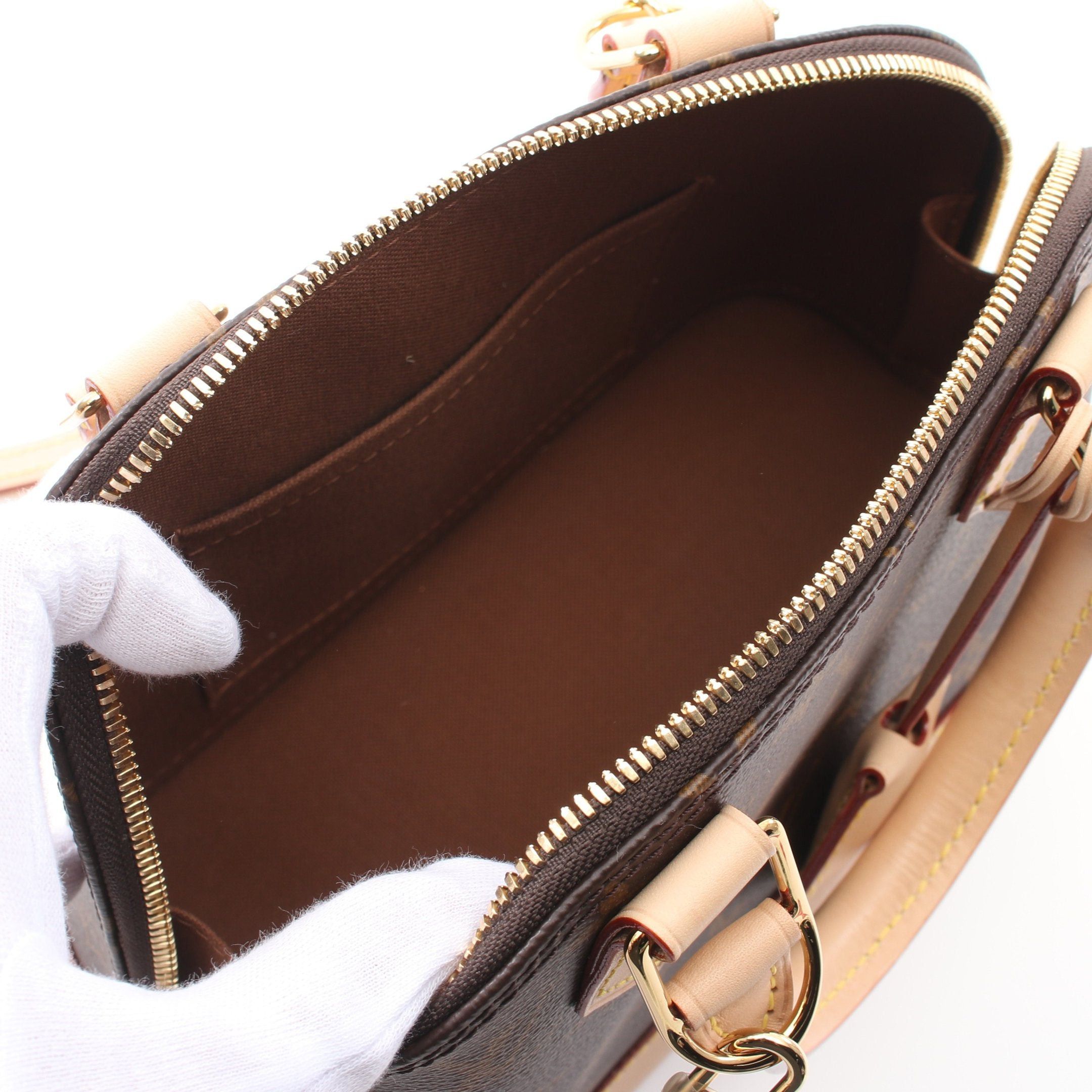 Louis Vuitton Louis Vuitton Alma Bb Monogram Handbag Leather Brown Size ONE SIZE - 3 Thumbnail