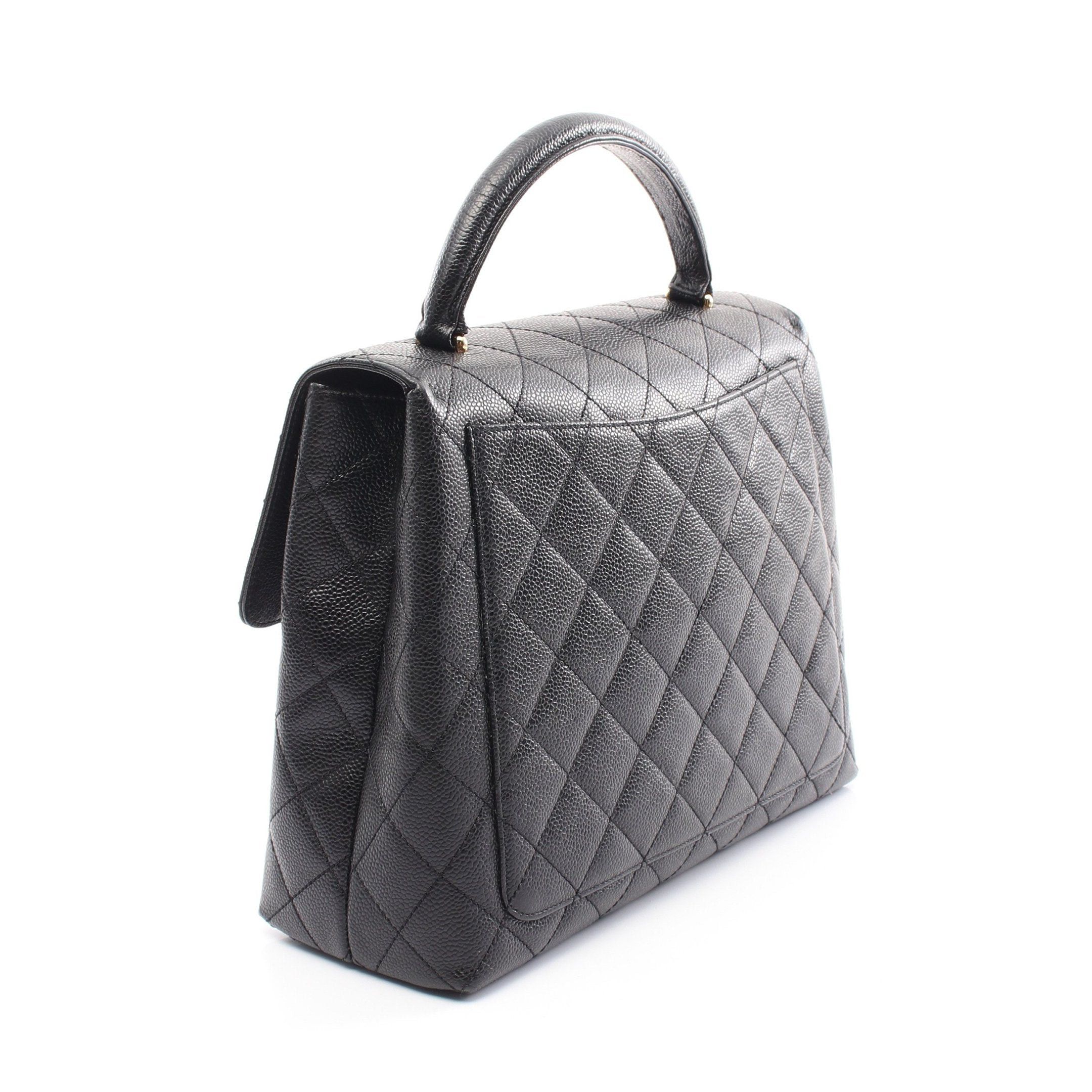 Chanel Chanel Matelasse Top Handle Handbag Caviar Skin Black Gold Hardware Size ONE SIZE - 2 Thumbnail