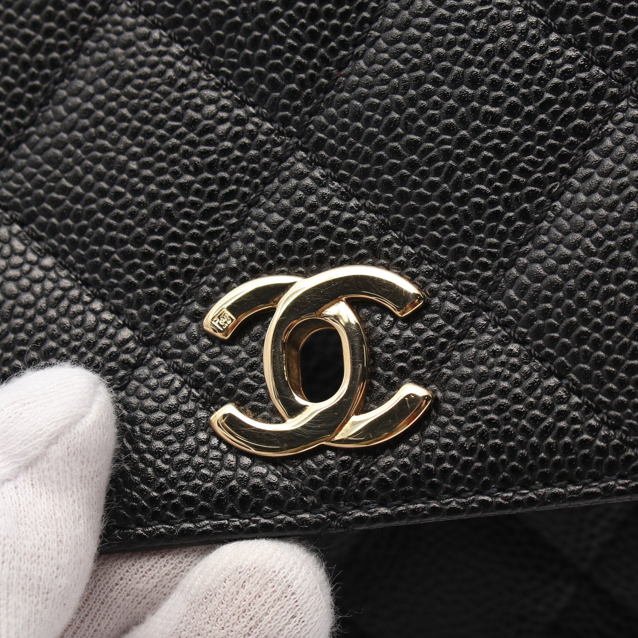 Chanel Chanel Matelasse Top Handle Handbag Caviar Skin Black Gold Hardware Size ONE SIZE - 7 Thumbnail