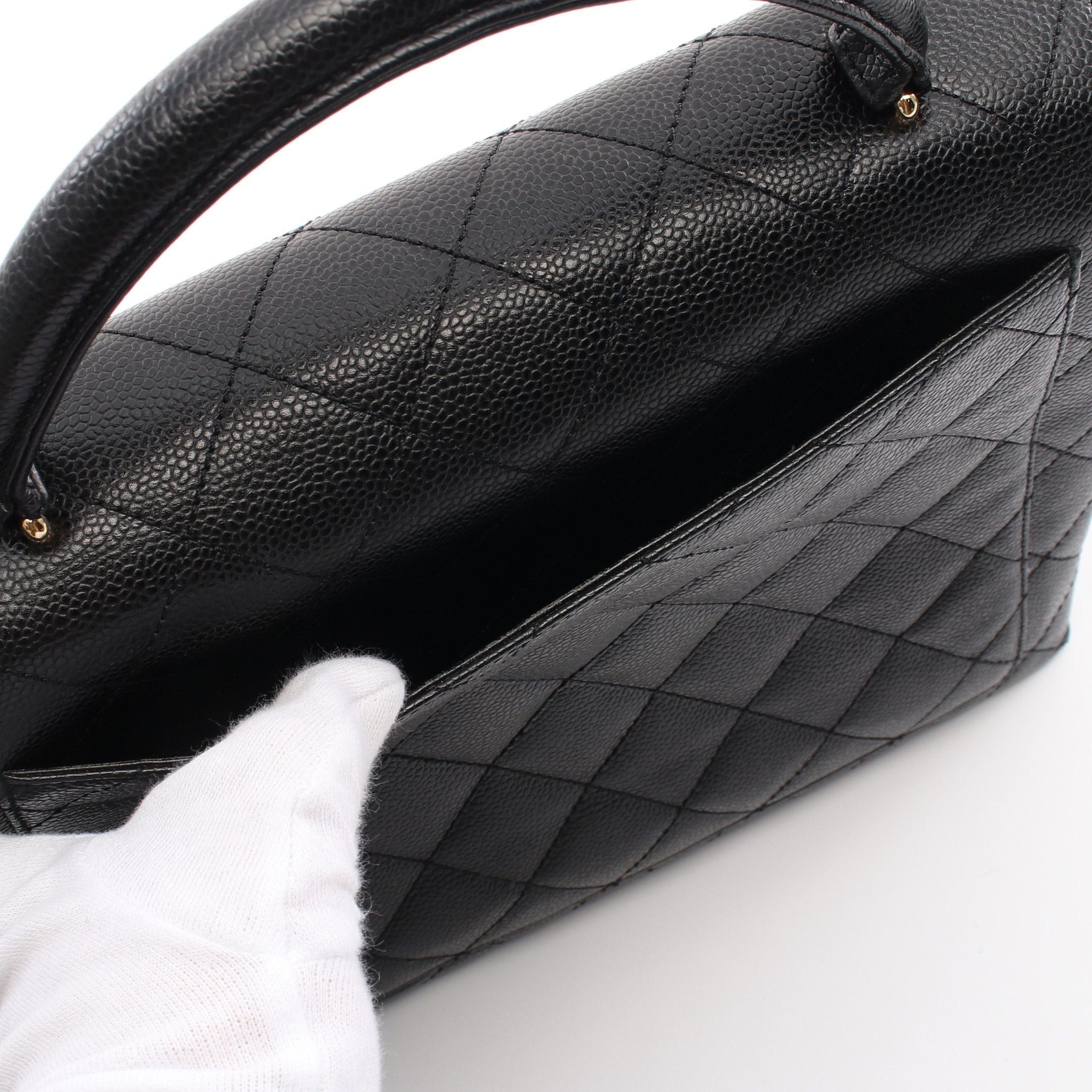 Chanel Chanel Matelasse Top Handle Handbag Caviar Skin Black Gold Hardware Size ONE SIZE - 9 Thumbnail