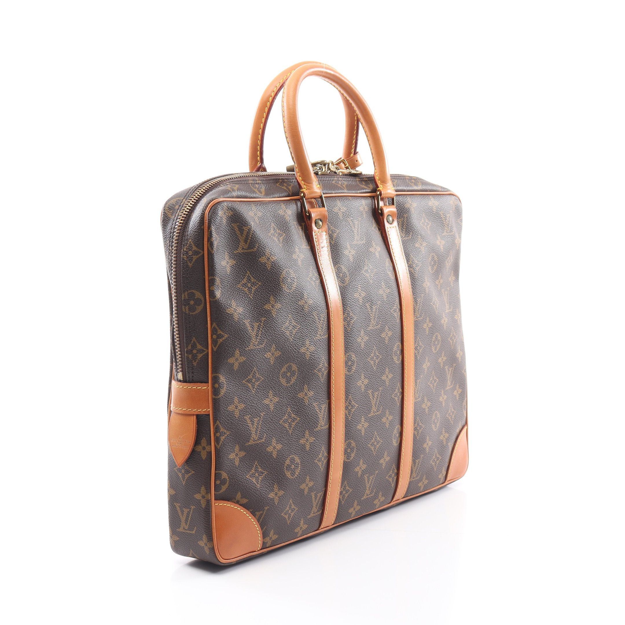 Louis Vuitton Louis Vuitton Porte Document Voyage Monogram Briefcase Business Bag Leather Brown Size ONE SIZE - 2 Thumbnail