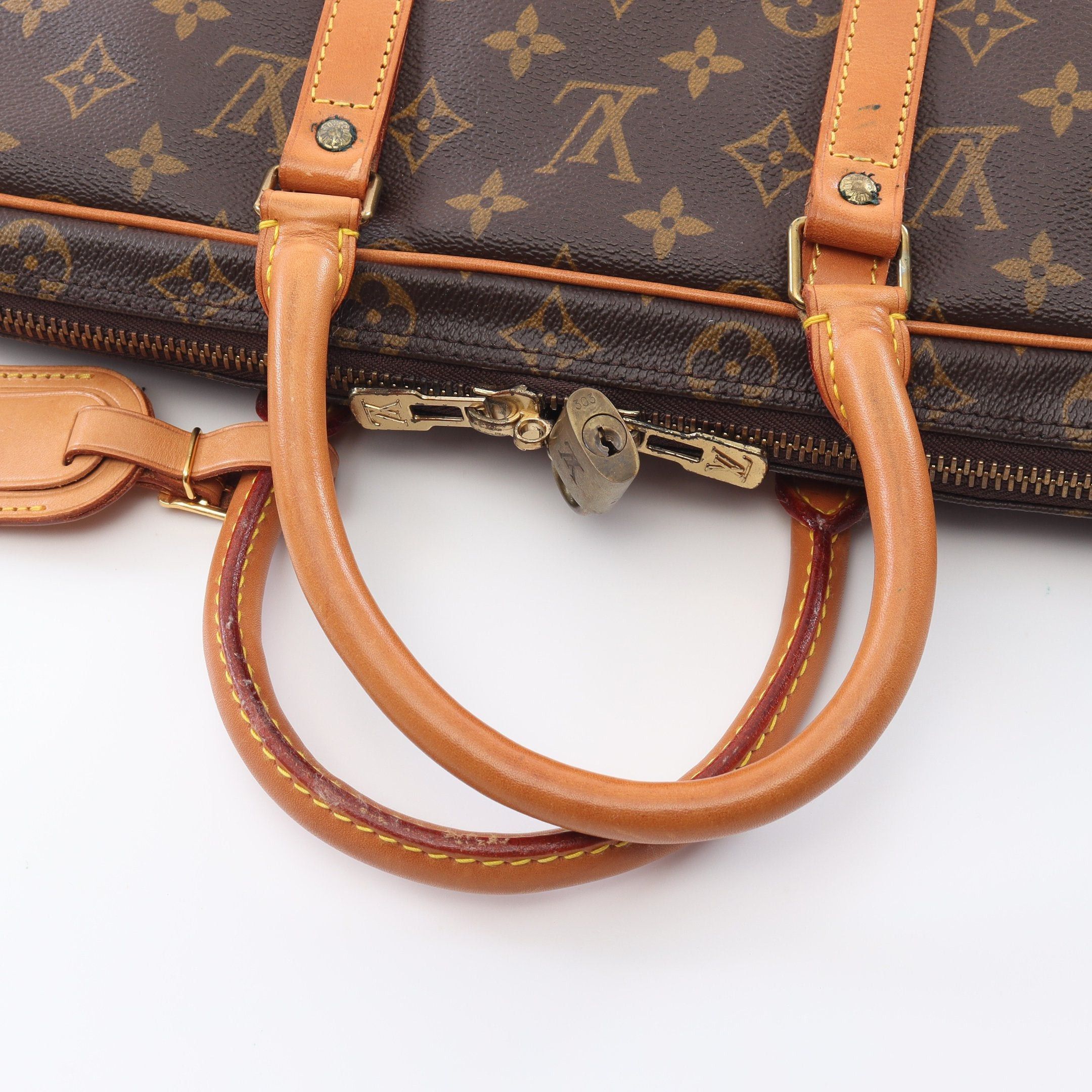 Louis Vuitton Louis Vuitton Porte Document Voyage Monogram Briefcase Business Bag Leather Brown Size ONE SIZE - 9 Thumbnail