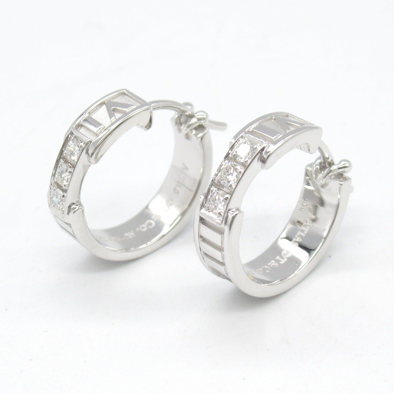 Tiffany & Co. Tiffany Co Atlas Piercing Diamond Earrings K18Wg (White Gold) Clear Size ONE SIZE - 2 Thumbnail