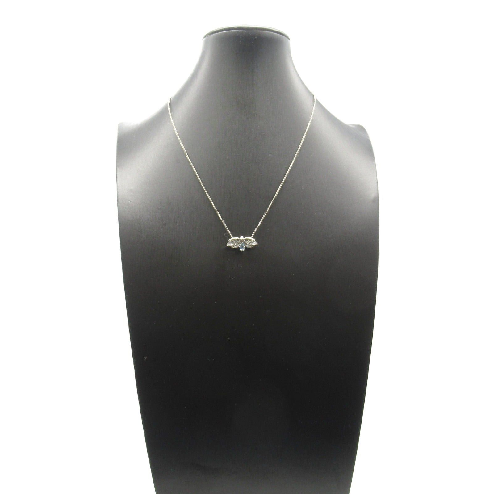 Tiffany & Co. Tiffany Co Paper Flowers Firefly Necklace Aquamarine Pt950 Platinum Diamond Blue Clear Size ONE SIZE - 8 Thumbnail