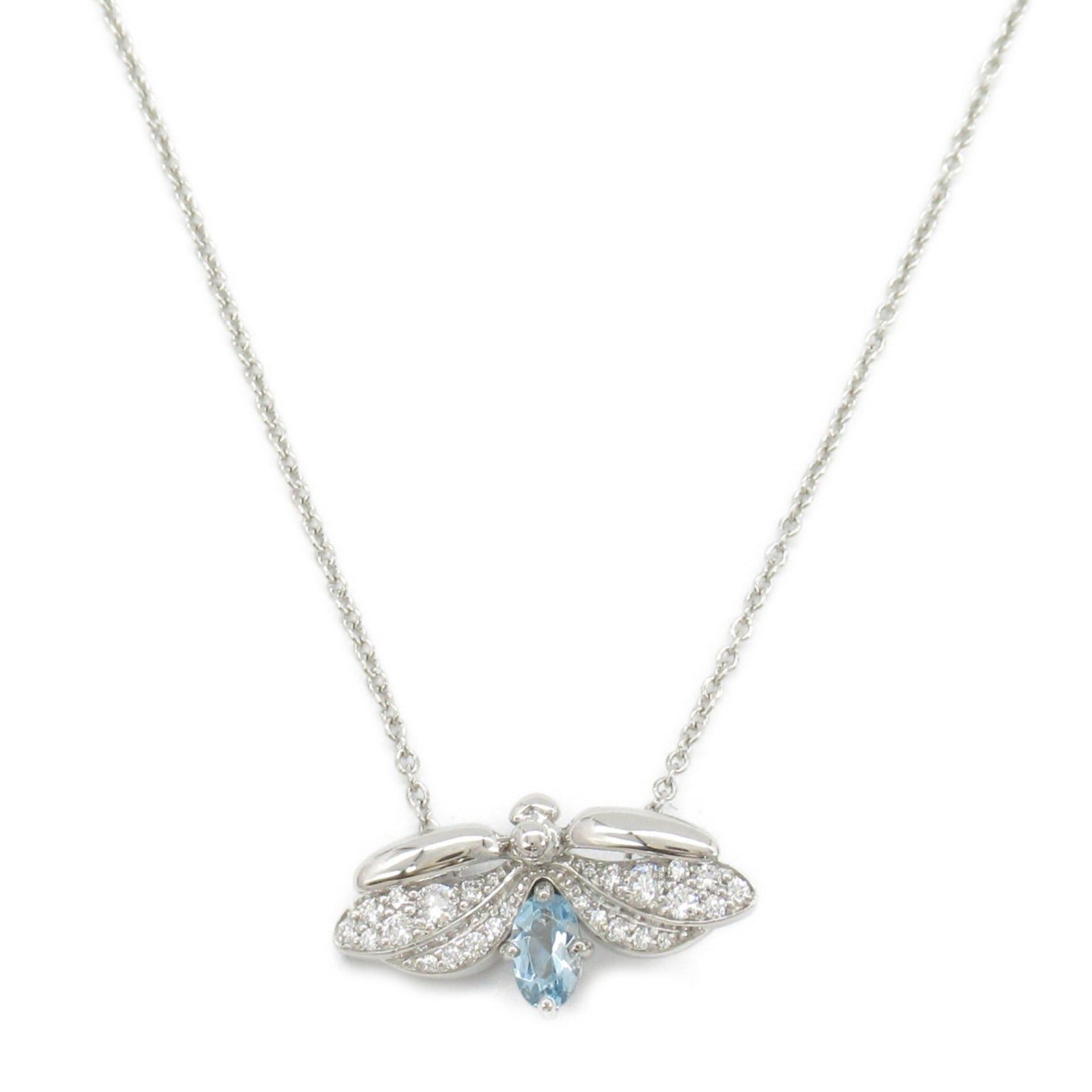 Tiffany & Co. Tiffany Co Paper Flowers Firefly Necklace Aquamarine Pt950 Platinum Diamond Blue Clear Size ONE SIZE - 2 Thumbnail