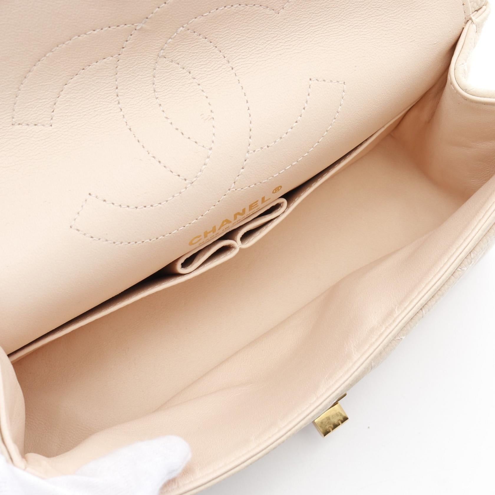 Chanel Chanel 2.55 Matelasse Mademoiselle Chain Double Shoulder Bag Nubuck Caviar Skin Ivory Gold Hardware Size ONE SIZE - 3 Thumbnail