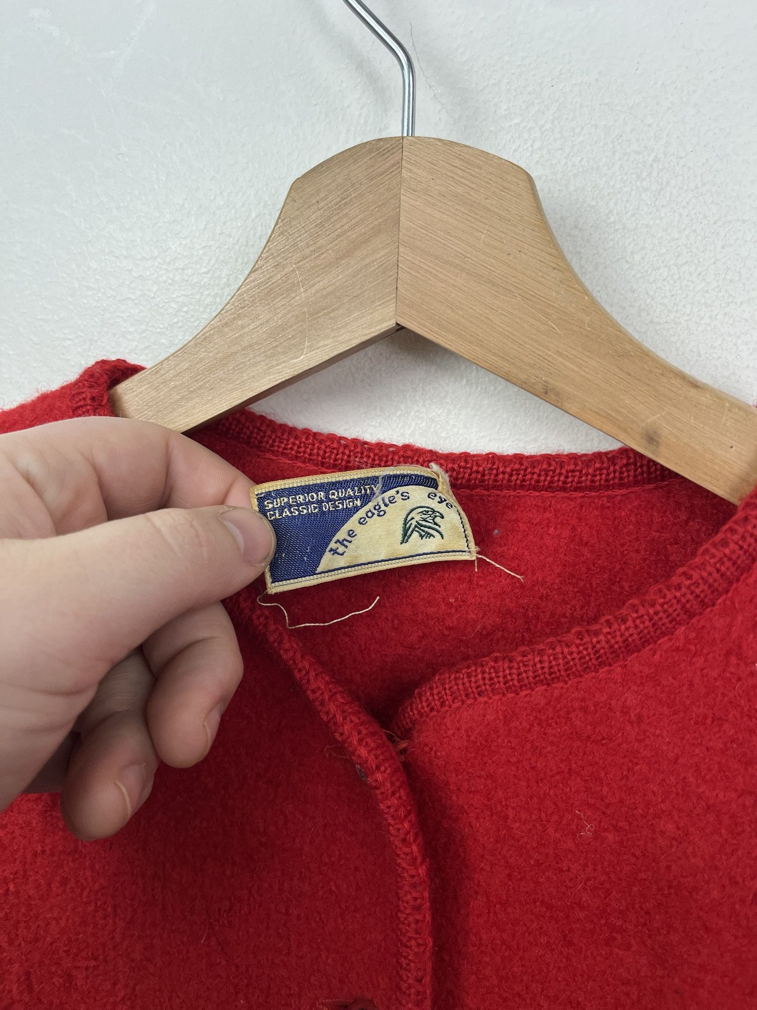Other Vintage 1980s The Eagle's Eye Felted Wool Cardigan Size XS (10) Size US XS / EU 42 / 0 - 2 Thumbnail