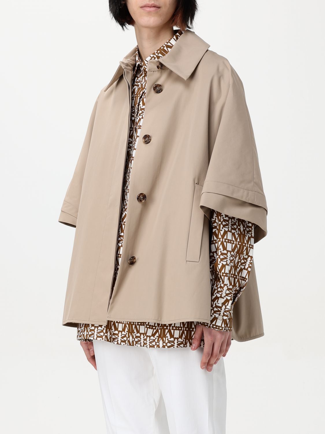 Max Mara Max Mara Cape Woman Natural Size ONE SIZE - 4 Thumbnail