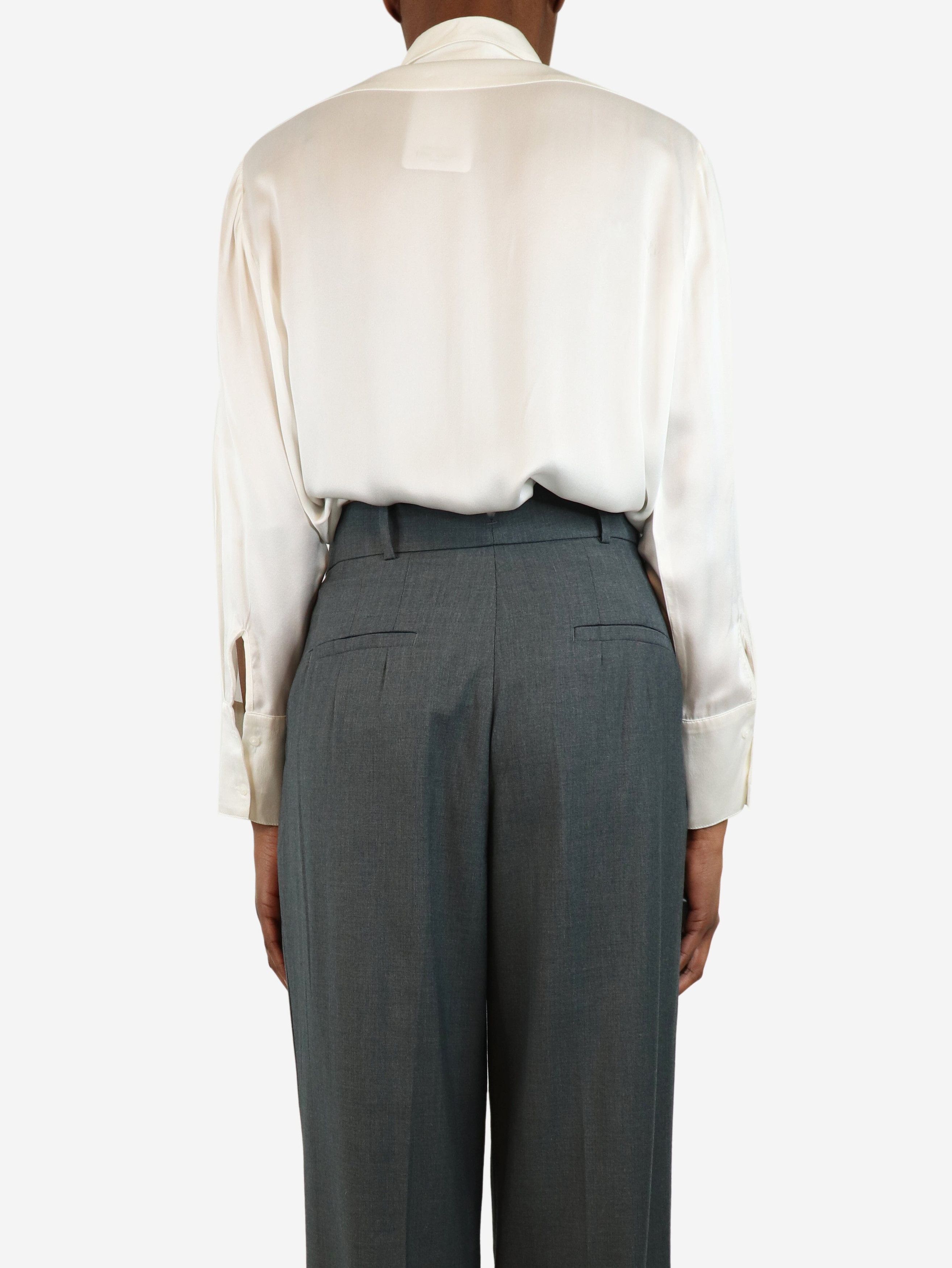Ecru long-sleeved shirt - size UK 8