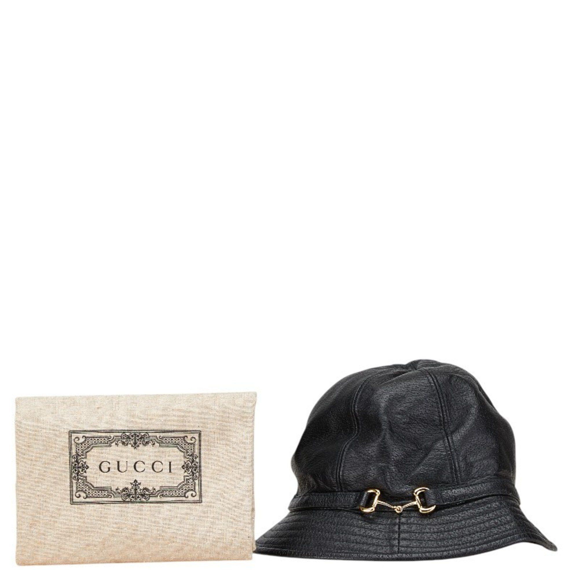 Gucci Gucci Horsebit Bucket Hat Size: S 666600 Black Leather Men's GUCCI Size ONE SIZE - 11 Thumbnail