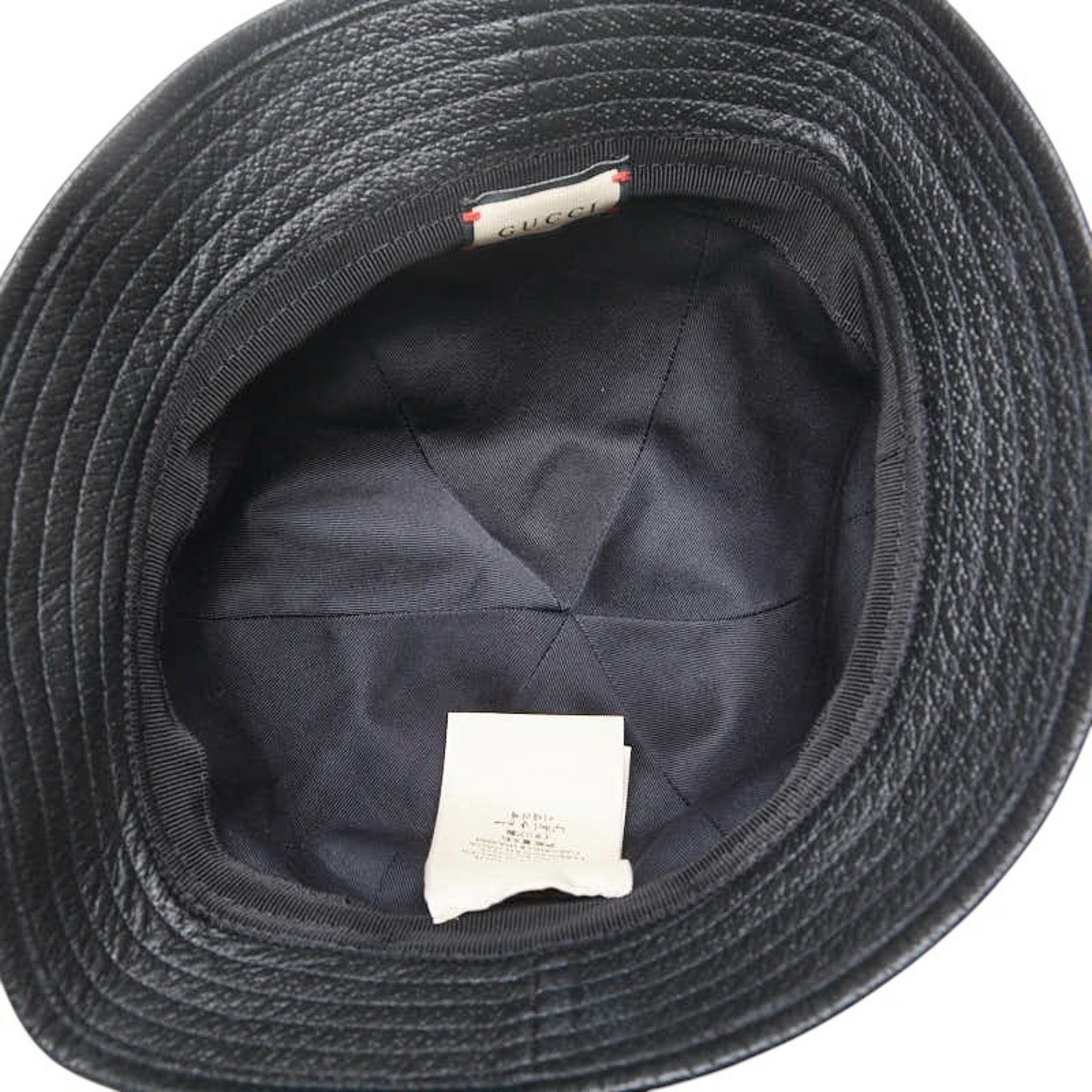 Gucci Gucci Horsebit Bucket Hat Size: S 666600 Black Leather Men's GUCCI Size ONE SIZE - 4 Thumbnail