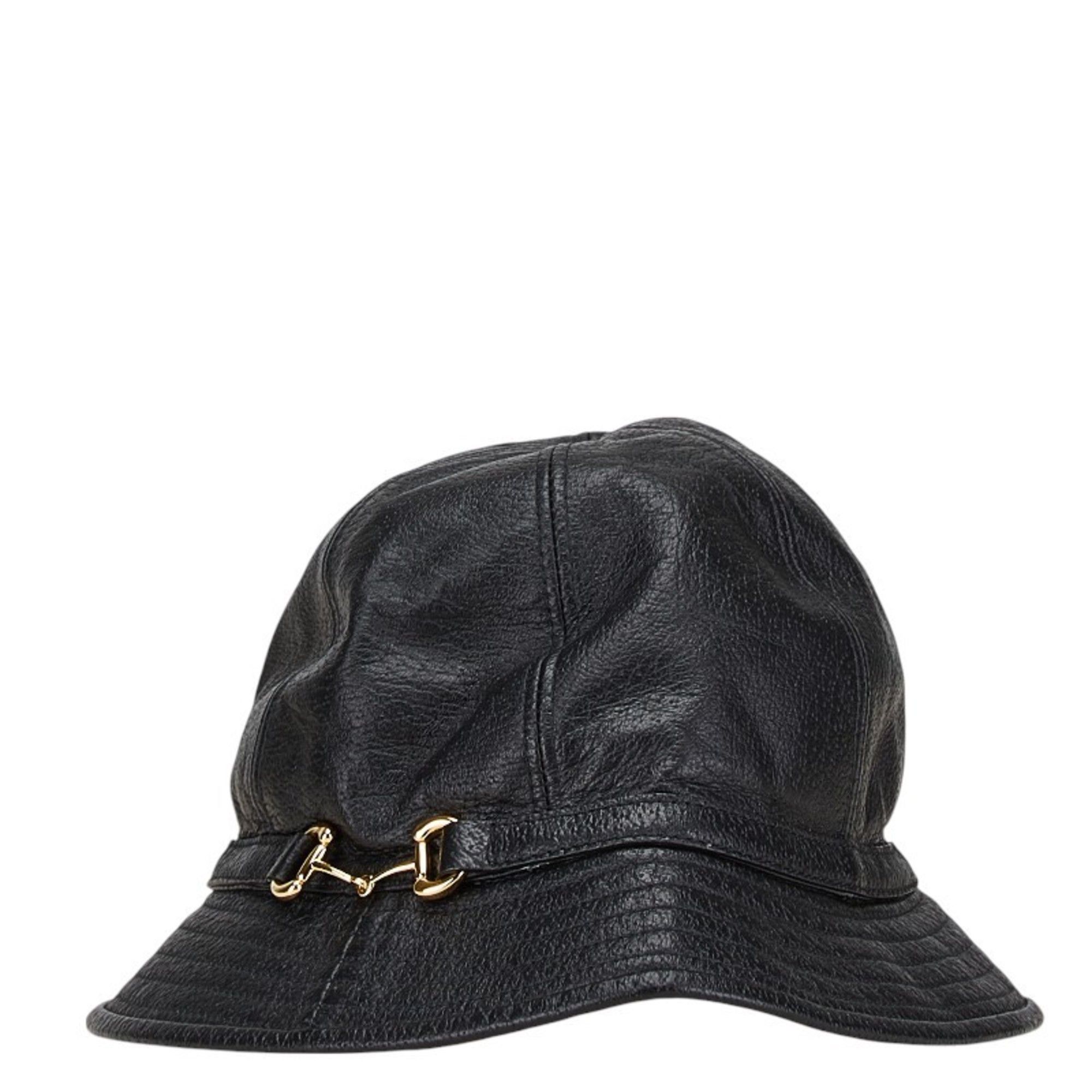 Gucci Gucci Horsebit Bucket Hat Size: S 666600 Black Leather Men's GUCCI Size ONE SIZE - 2 Thumbnail