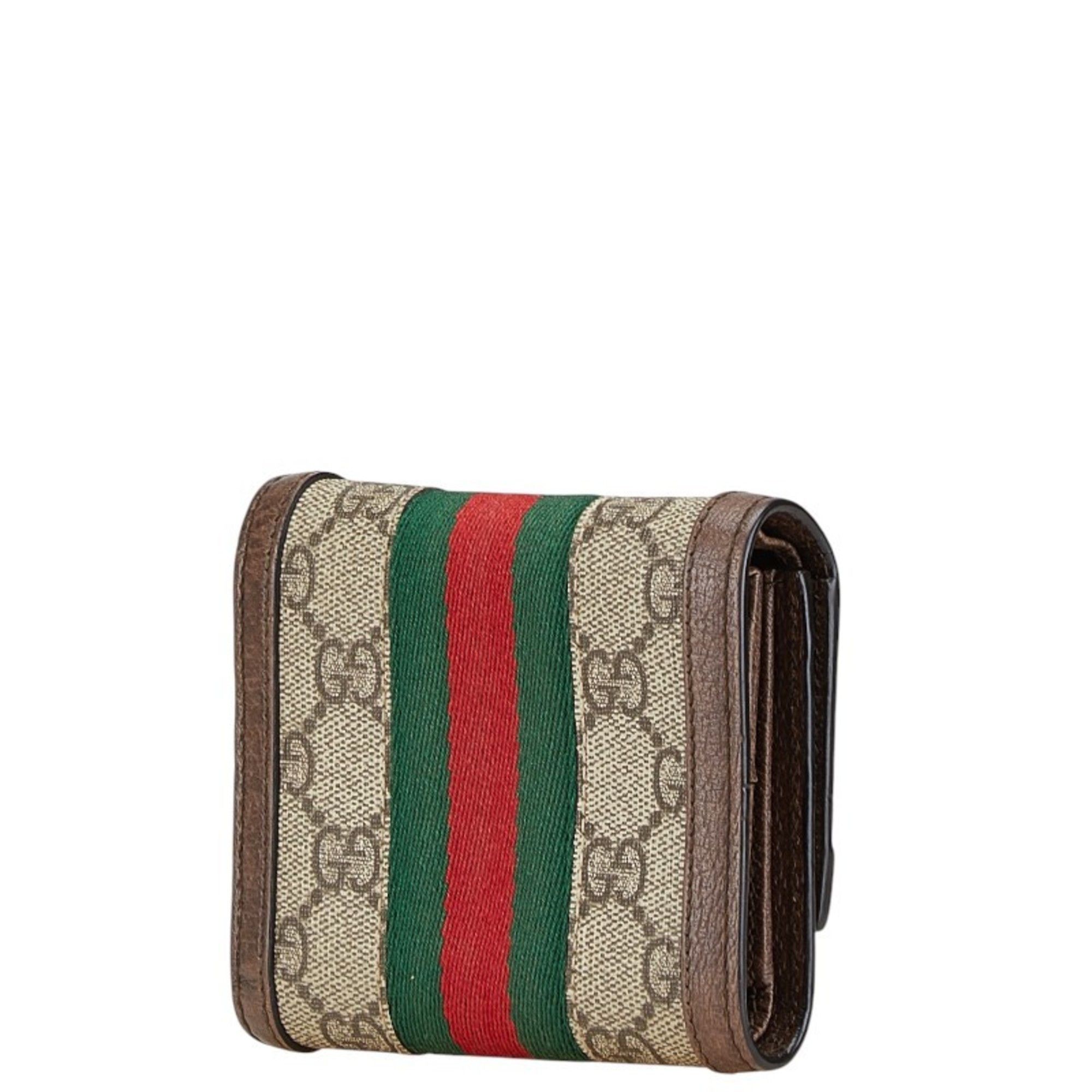 Gucci Gucci GG Supreme Ophidia Tri-fold Wallet 523174 Brown PVC Leather Women's GUCCI Size ONE SIZE - 2 Thumbnail