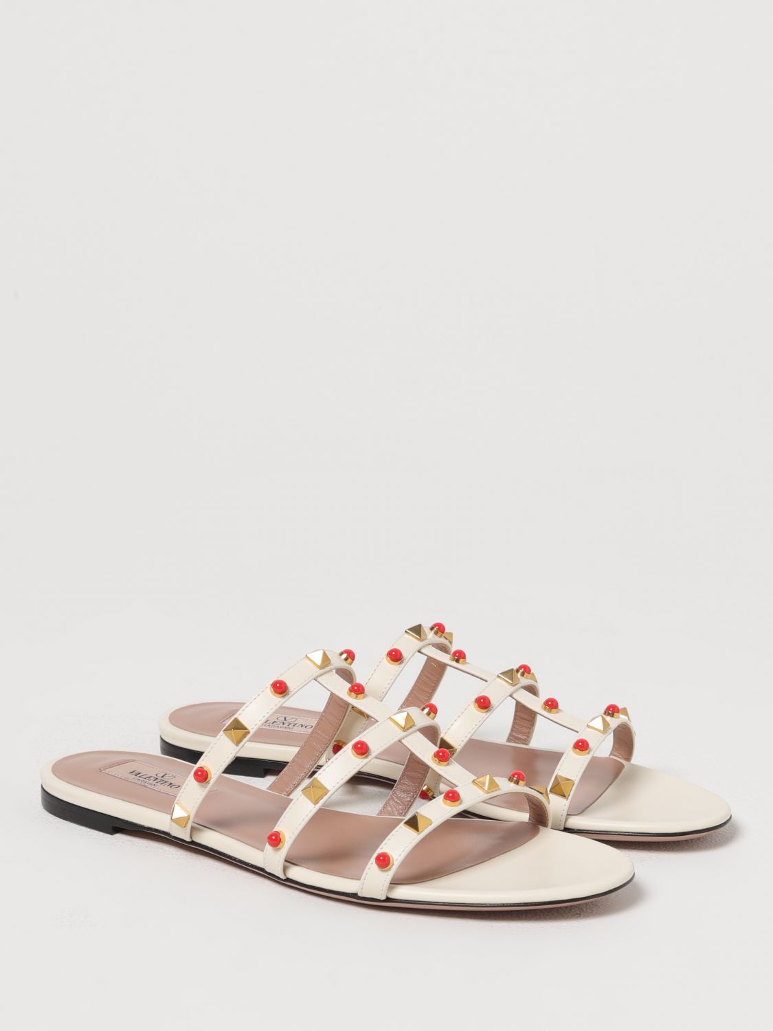 Valentino Valentino Garavani Flat Sandals Woman Yellow Cream Size US 11 / IT 41 - 2 Thumbnail