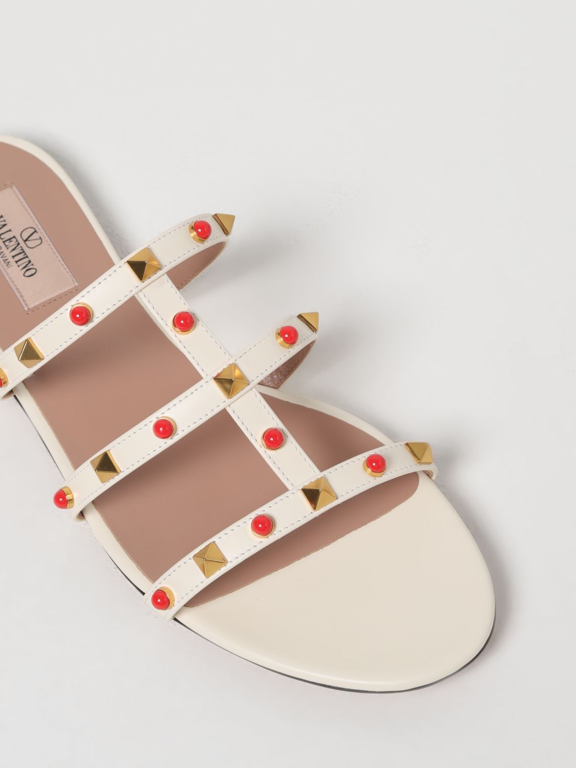 Valentino Valentino Garavani Flat Sandals Woman Yellow Cream Size US 11 / IT 41 - 4 Thumbnail