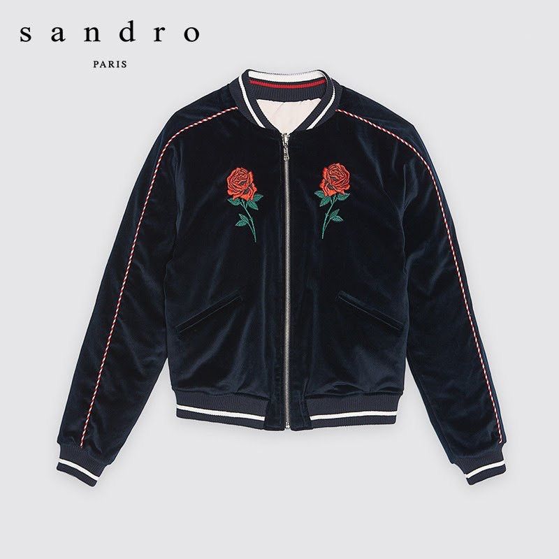 SANDRO Reversible Velvet Jacket