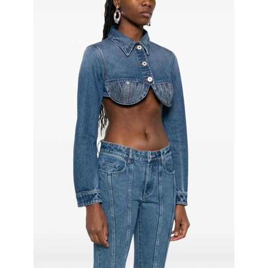 Jean Paul Gaultier JEAN PAUL GAULTIER Women Denim Jackets VE112 57 BLUE Size XS / US 0-2 / IT 36-38 - 5 Thumbnail