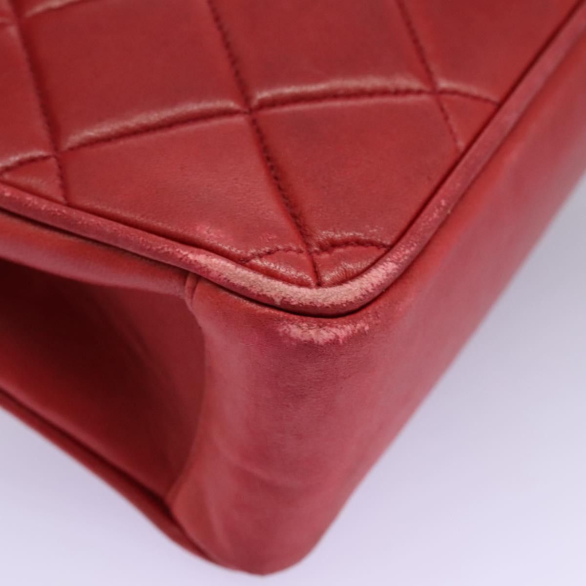 Chanel Matelassé Red Leather Shoulder Bag (Pre-Owned) Size ONE SIZE - 7 Thumbnail