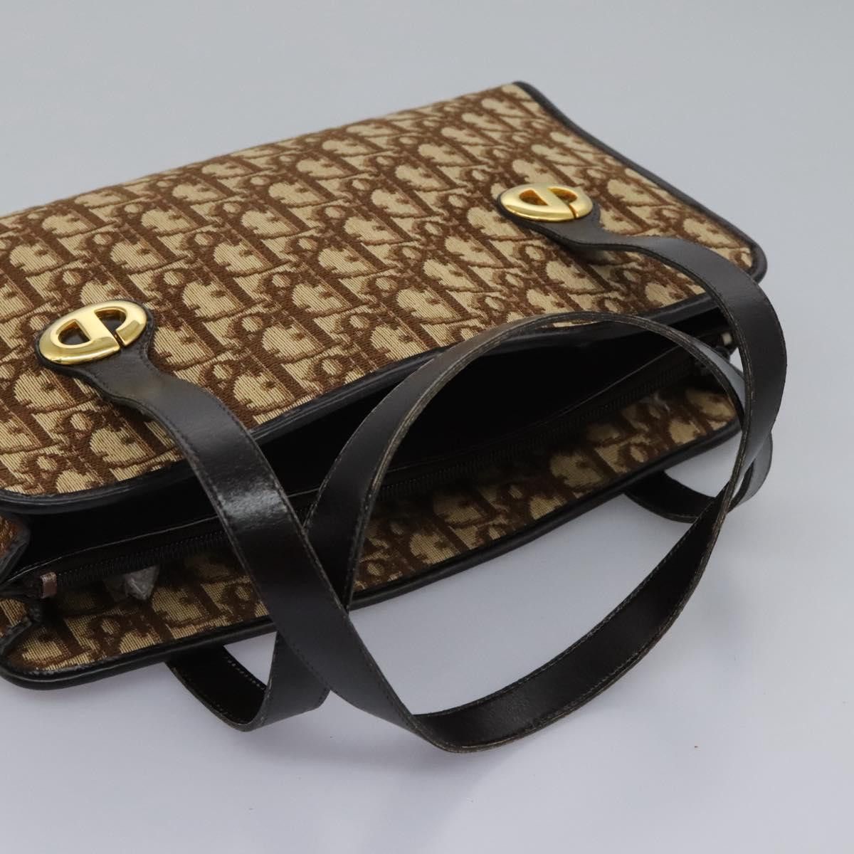Dior Trotter Brown Canvas Handbag (Pre-Owned) Size ONE SIZE - 5 Thumbnail