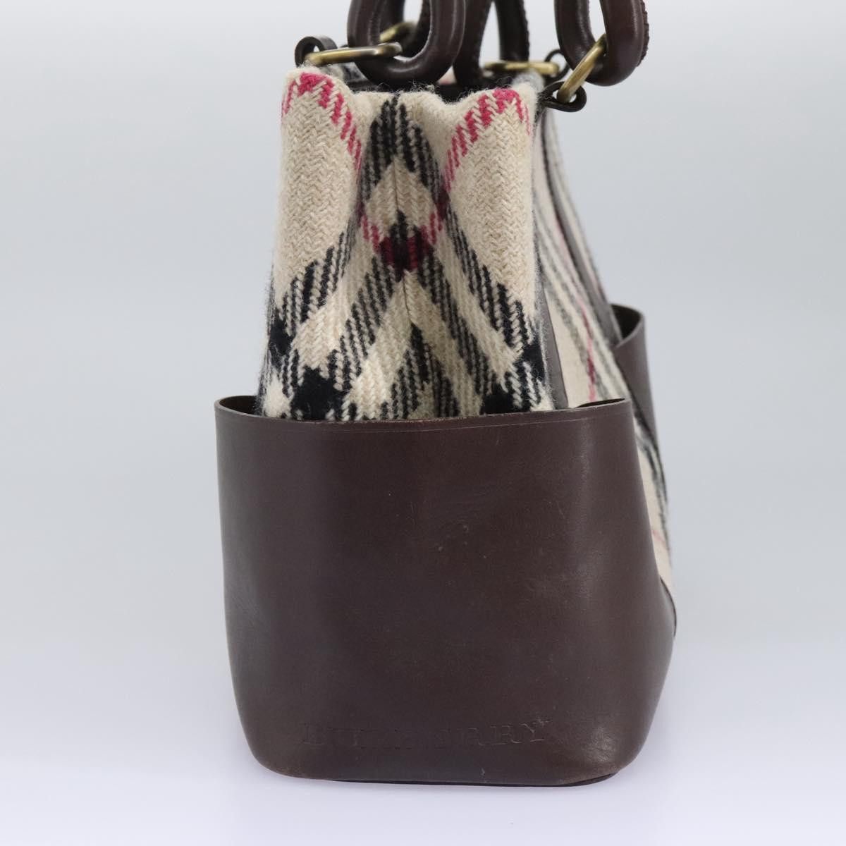 Burberry Nova Check Beige Wool Handbag (Pre-Owned) Size ONE SIZE - 4 Thumbnail