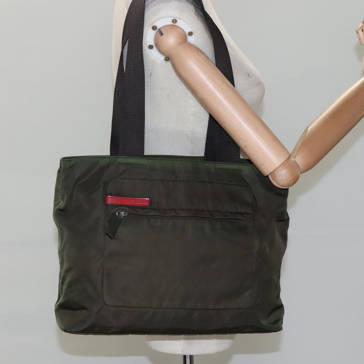 Prada Green Canvas Tote Bag (Pre-Owned) Size ONE SIZE - 14 Thumbnail