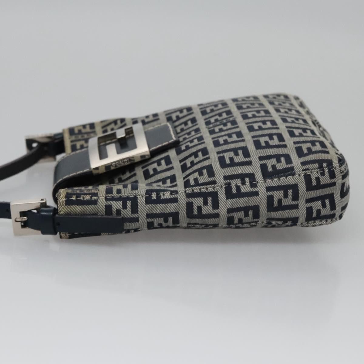Fendi Zucchino Navy Canvas Handbag (Pre-Owned) Size ONE SIZE - 4 Thumbnail