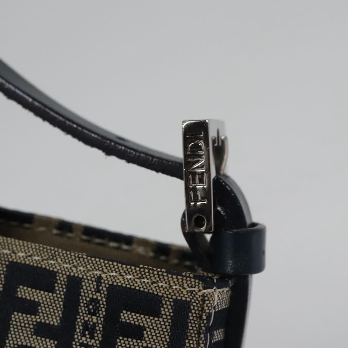 Fendi Zucchino Navy Canvas Handbag (Pre-Owned) Size ONE SIZE - 14 Thumbnail