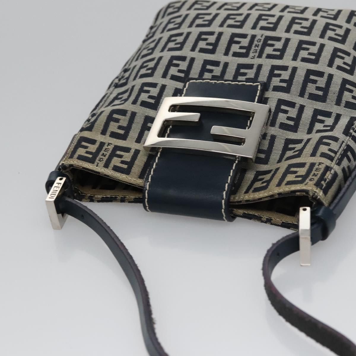 Fendi Zucchino Navy Canvas Handbag (Pre-Owned) Size ONE SIZE - 5 Thumbnail