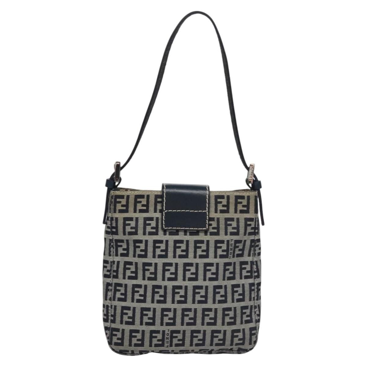 Fendi Zucchino Navy Canvas Handbag (Pre-Owned) Size ONE SIZE - 2 Thumbnail