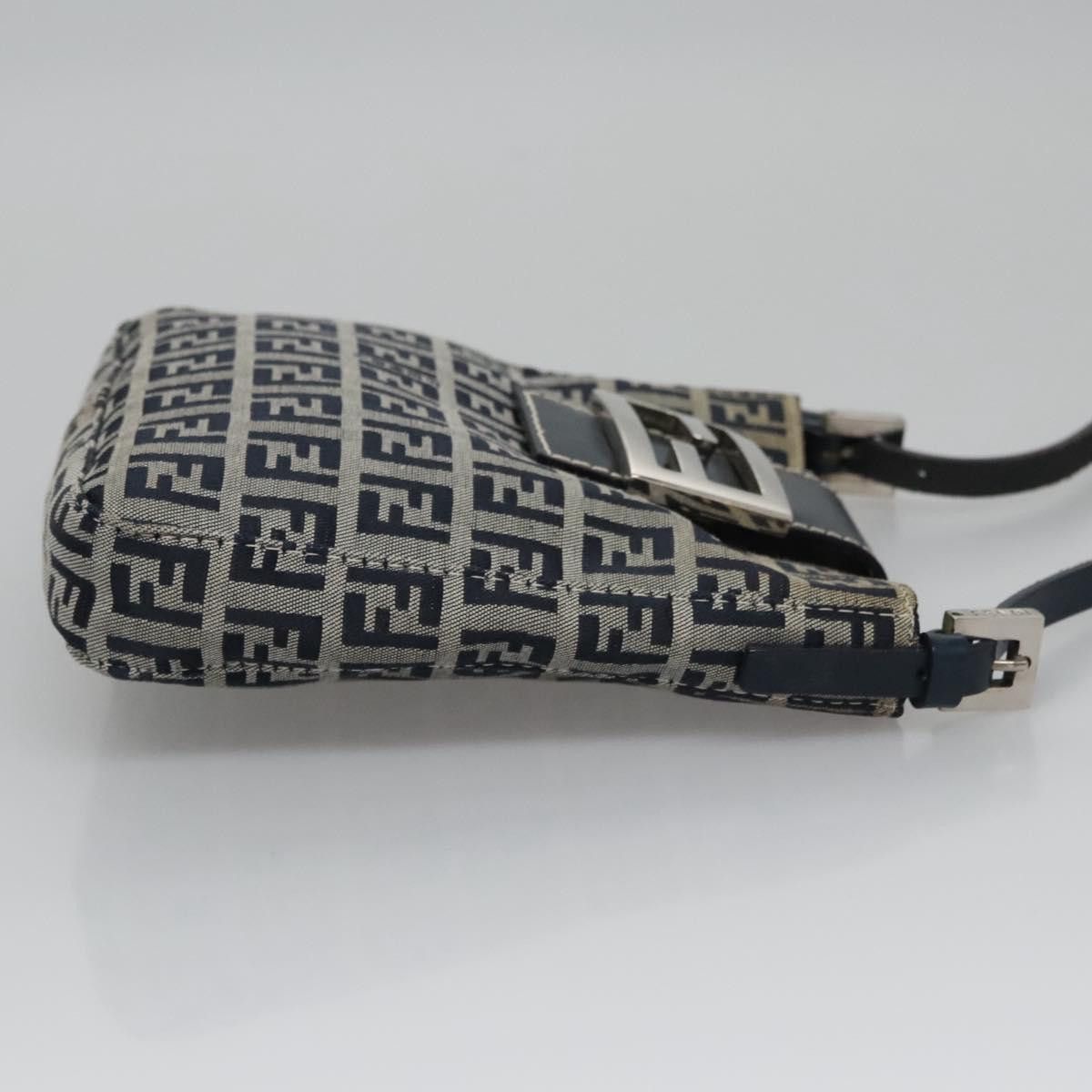 Fendi Zucchino Navy Canvas Handbag (Pre-Owned) Size ONE SIZE - 3 Thumbnail