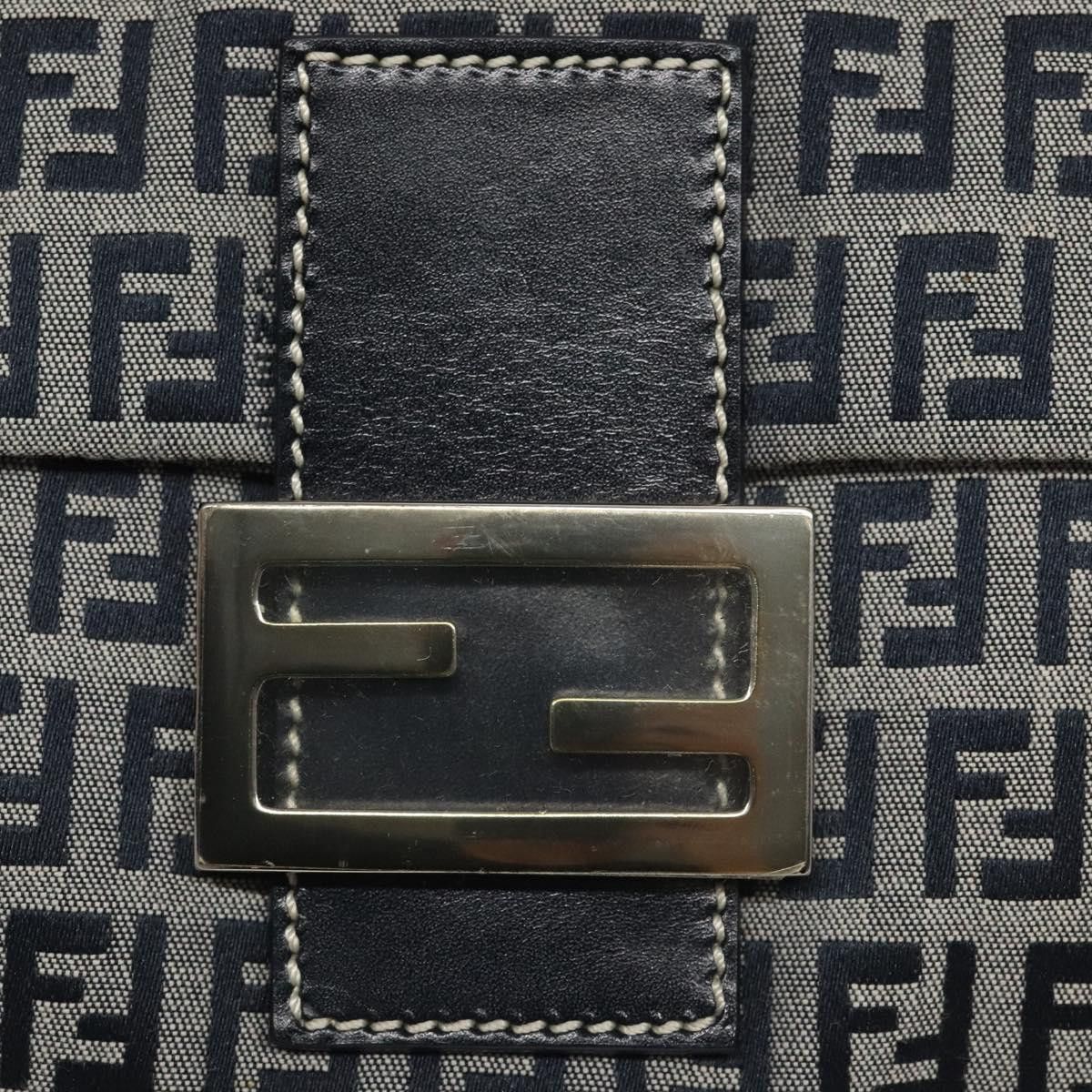 Fendi Mamma Baguette Navy Canvas Shoulder Bag (Pre-Owned) Size ONE SIZE - 13 Thumbnail