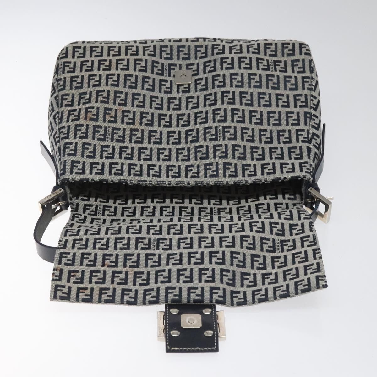 Fendi Mamma Baguette Navy Canvas Shoulder Bag (Pre-Owned) Size ONE SIZE - 17 Thumbnail
