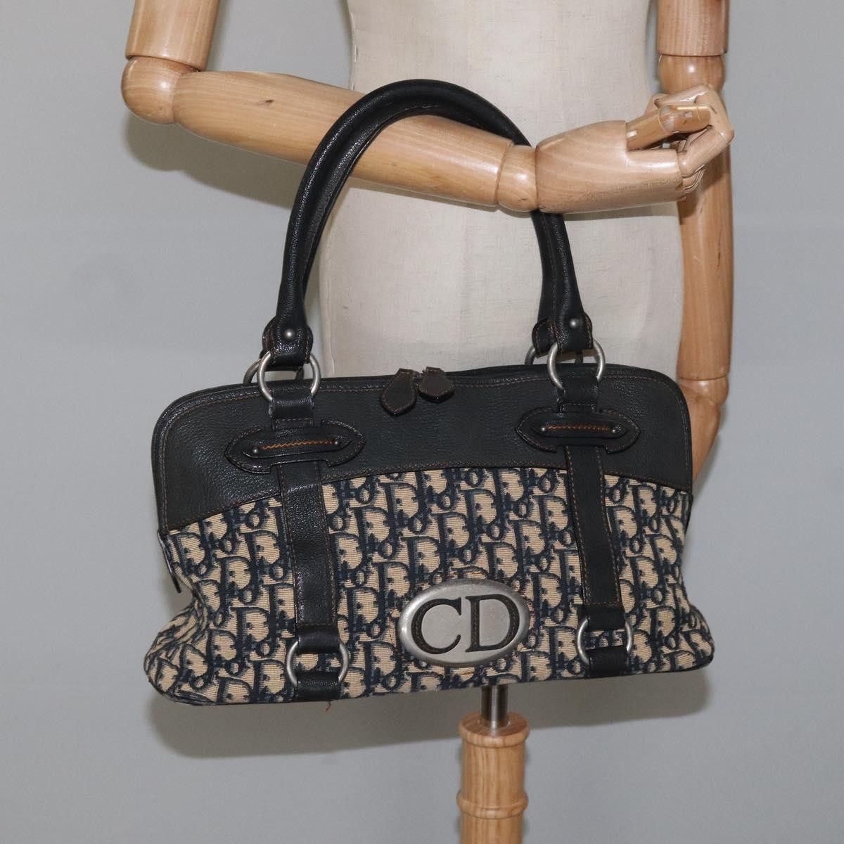 Dior Trotter Navy Canvas Handbag (Pre-Owned) Size ONE SIZE - 16 Thumbnail