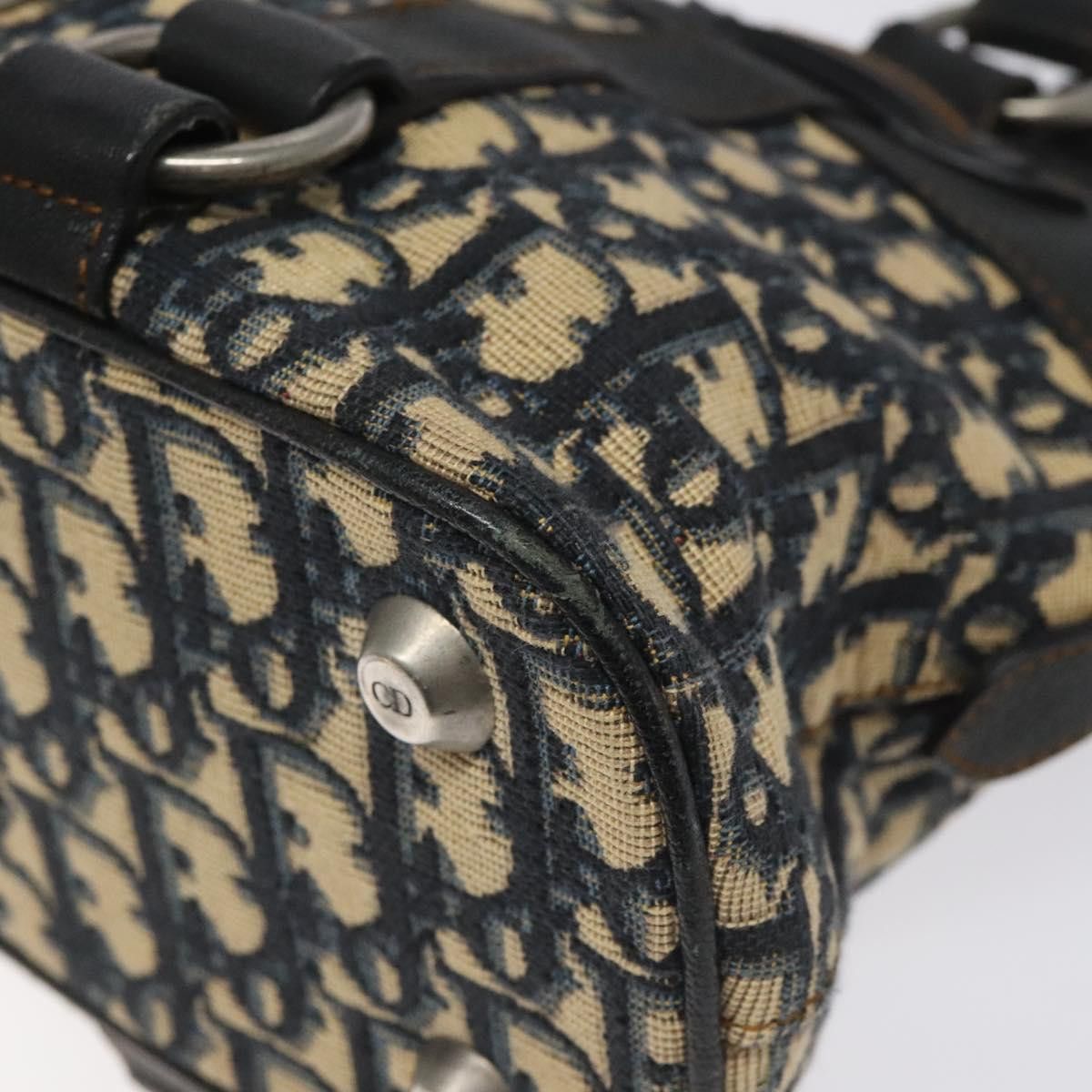 Dior Trotter Navy Canvas Handbag (Pre-Owned) Size ONE SIZE - 7 Thumbnail