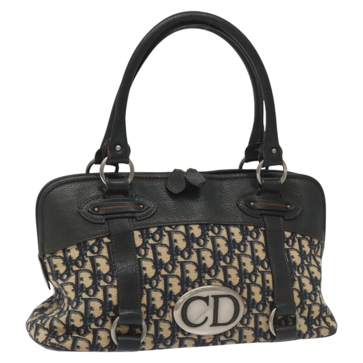 Dior Trotter Navy Canvas Handbag (Pre-Owned) Size ONE SIZE - 19 Thumbnail