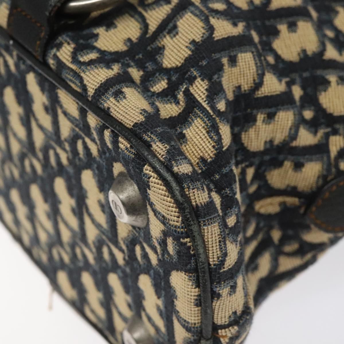 Dior Trotter Navy Canvas Handbag (Pre-Owned) Size ONE SIZE - 9 Thumbnail