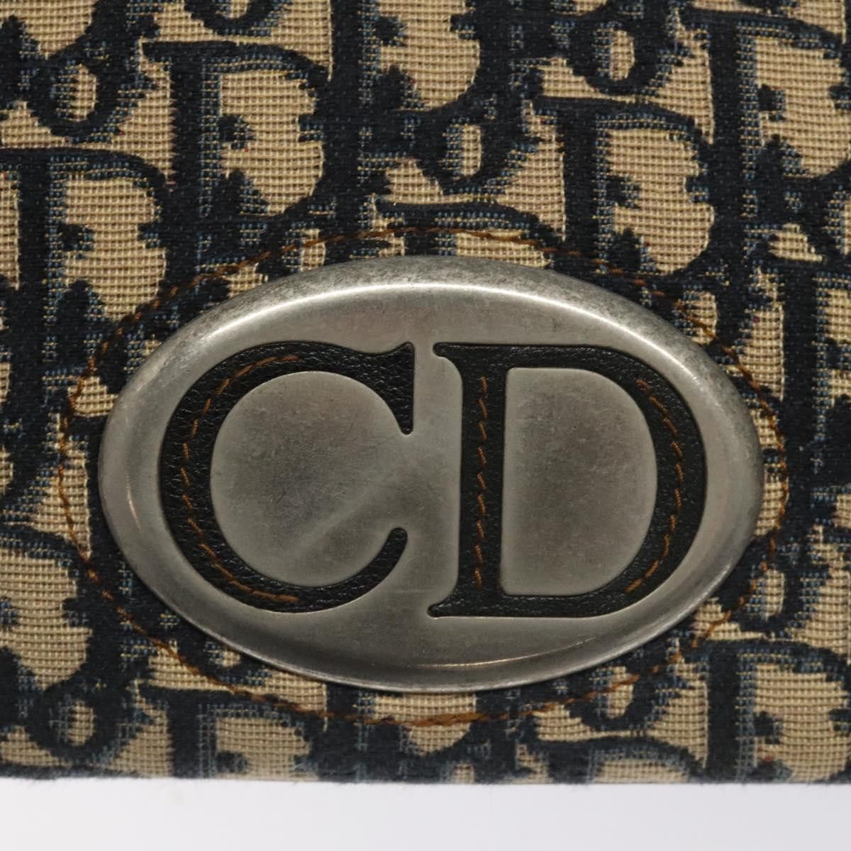 Dior Trotter Navy Canvas Handbag (Pre-Owned) Size ONE SIZE - 11 Thumbnail