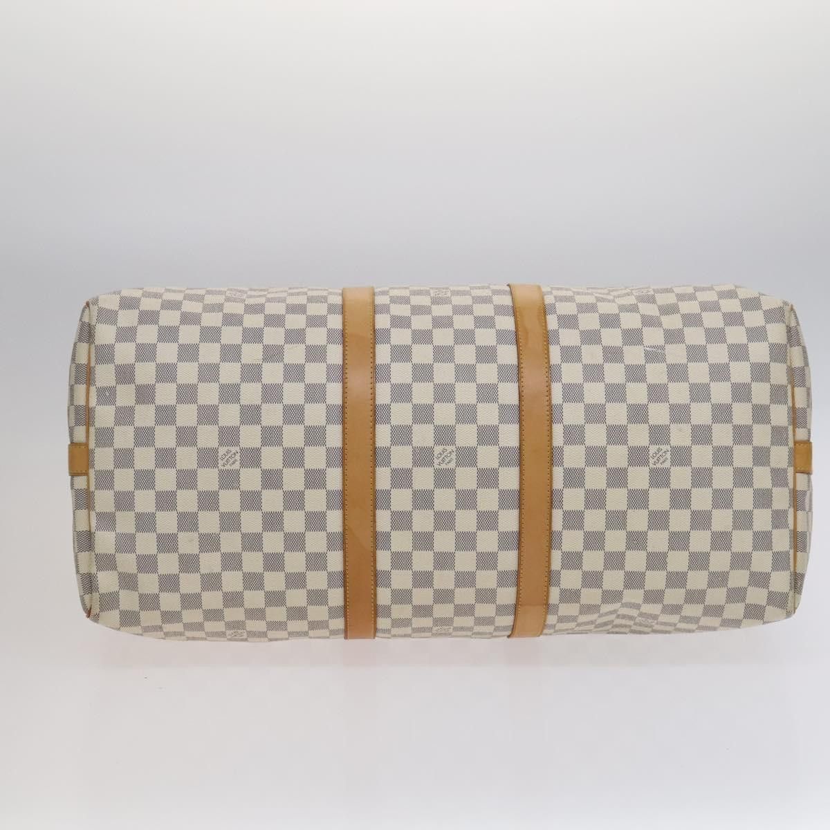 Louis Vuitton Keepall Bandouliere 55 White Canvas Travel Bag (Pre-Owned) Size ONE SIZE - 7 Thumbnail