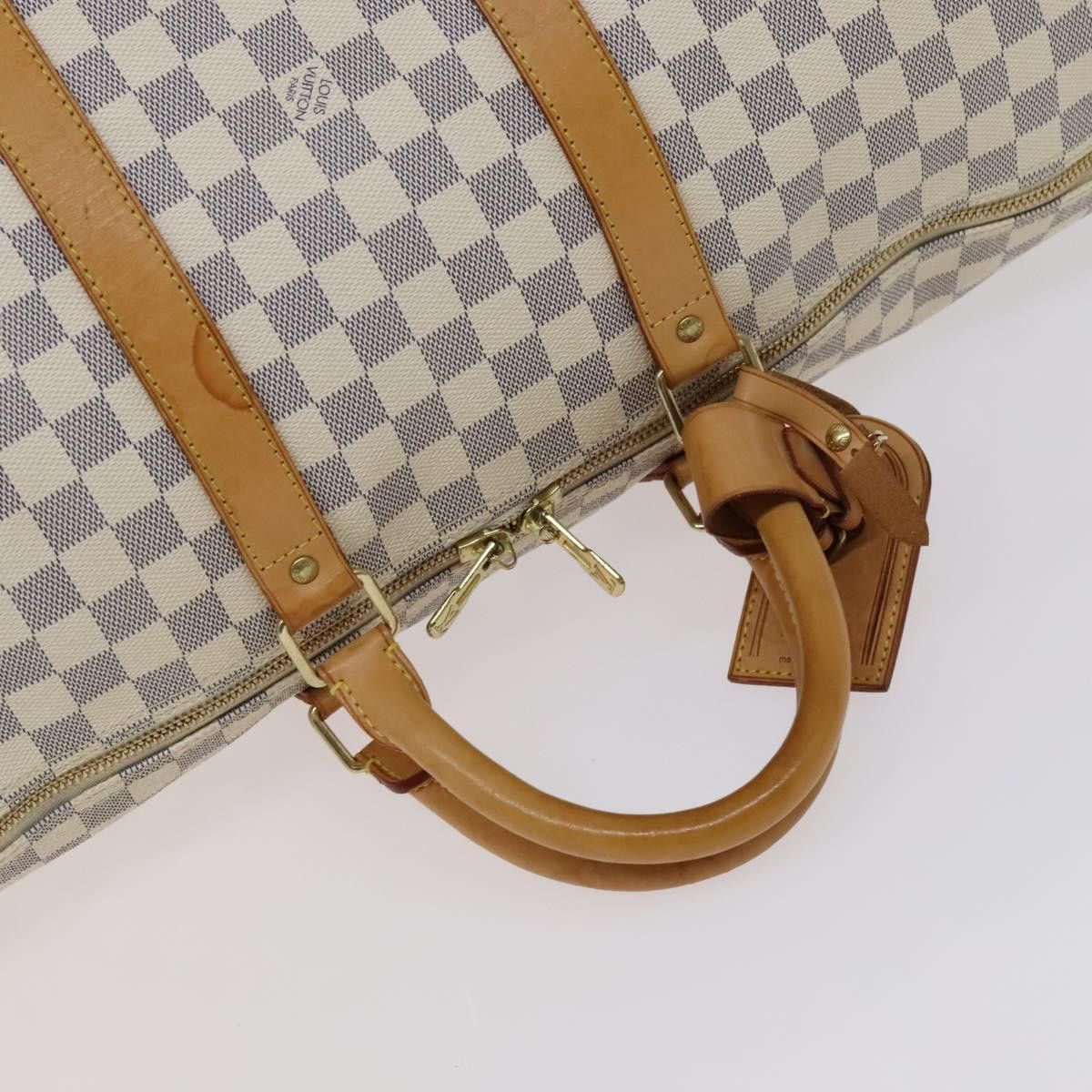 Louis Vuitton Keepall Bandouliere 55 White Canvas Travel Bag (Pre-Owned) Size ONE SIZE - 6 Thumbnail