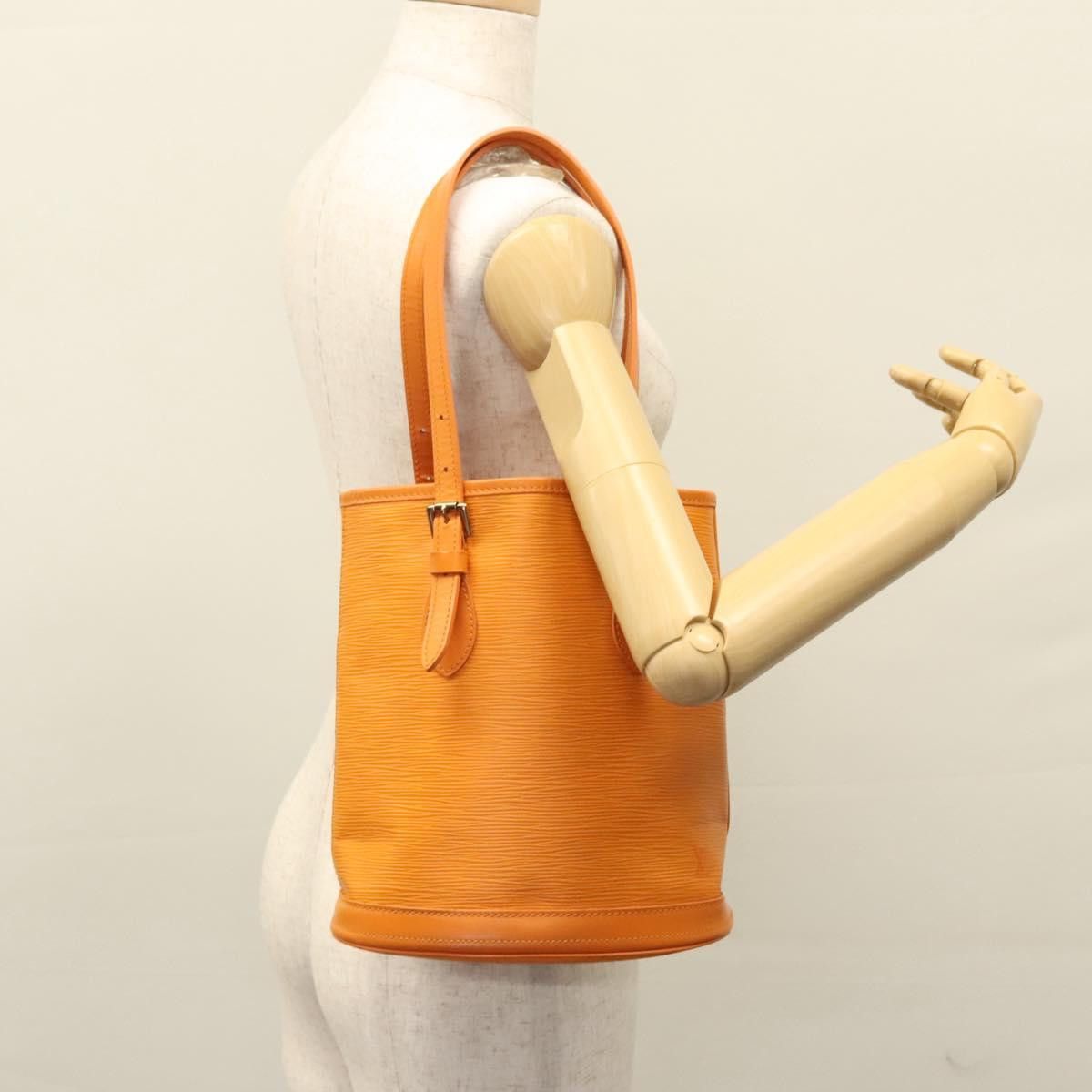 Louis Vuitton Bucket Pm Orange Leather Shoulder Bag (Pre-Owned) Size ONE SIZE - 16 Thumbnail