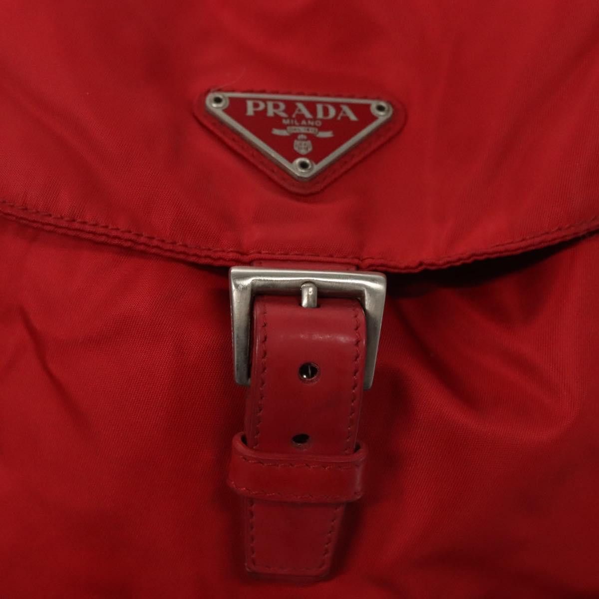 Re-Nylon Red Synthetic Backpack Bag (Pre-Owned)