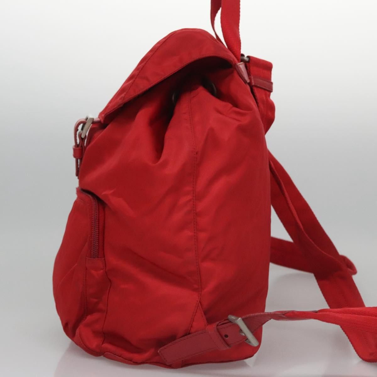 Re-Nylon Red Synthetic Backpack Bag (Pre-Owned)