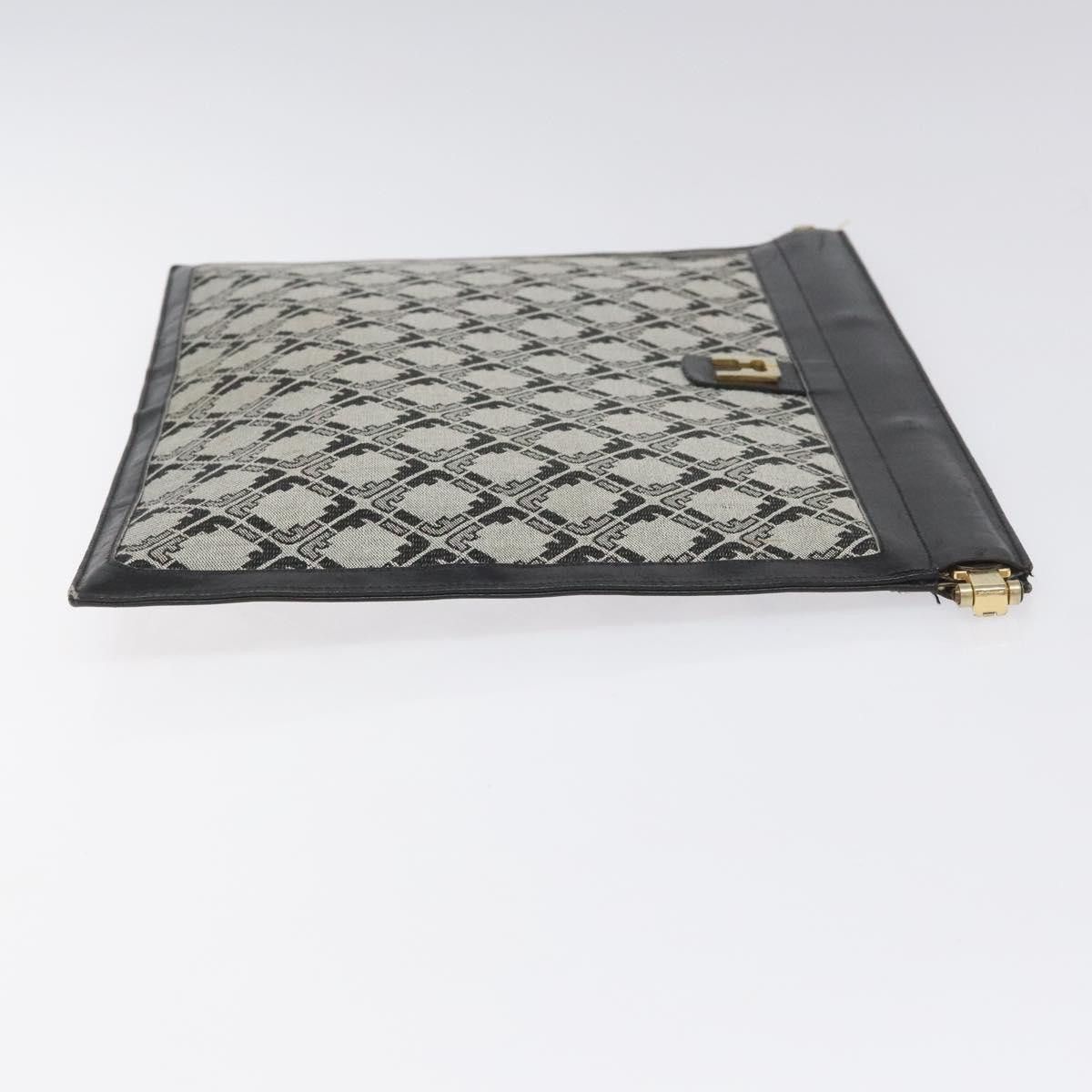 Salvatore Ferragamo Grey Canvas Clutch Bag (Pre-Owned) Size ONE SIZE - 3 Thumbnail