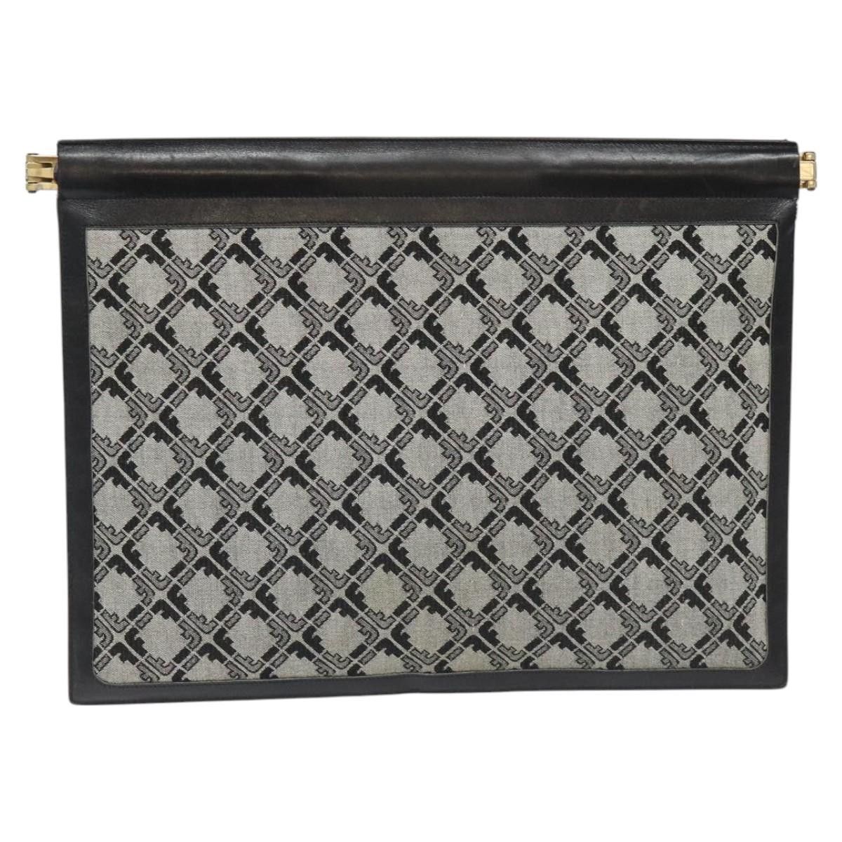 Salvatore Ferragamo Grey Canvas Clutch Bag (Pre-Owned) Size ONE SIZE - 2 Thumbnail