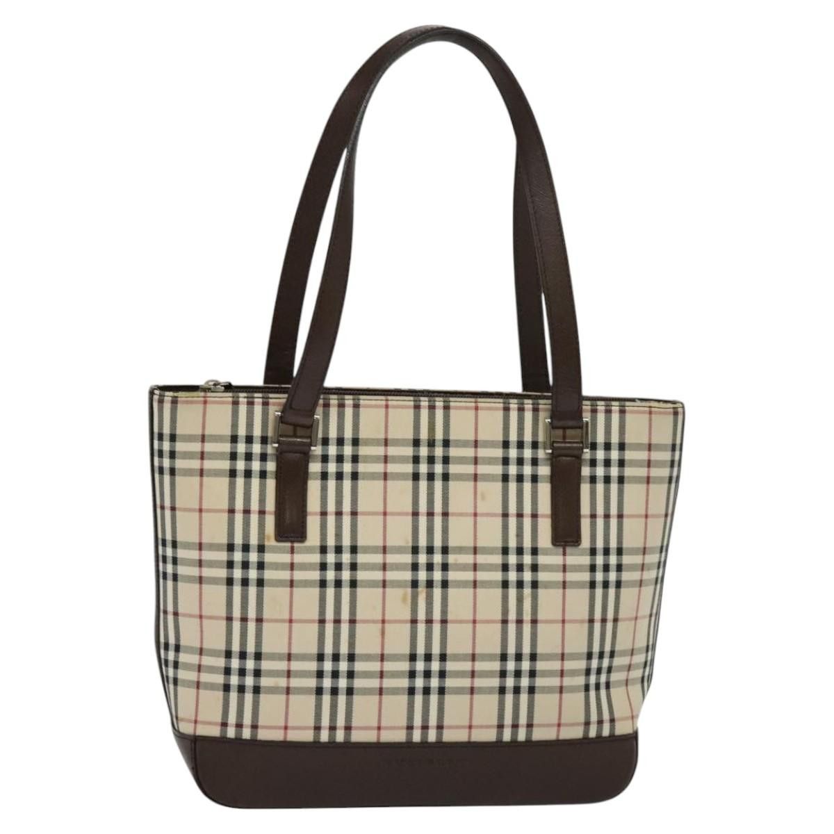Burberry Nova Check Beige Canvas Shoulder Bag (Pre-Owned) Size ONE SIZE - 2 Thumbnail