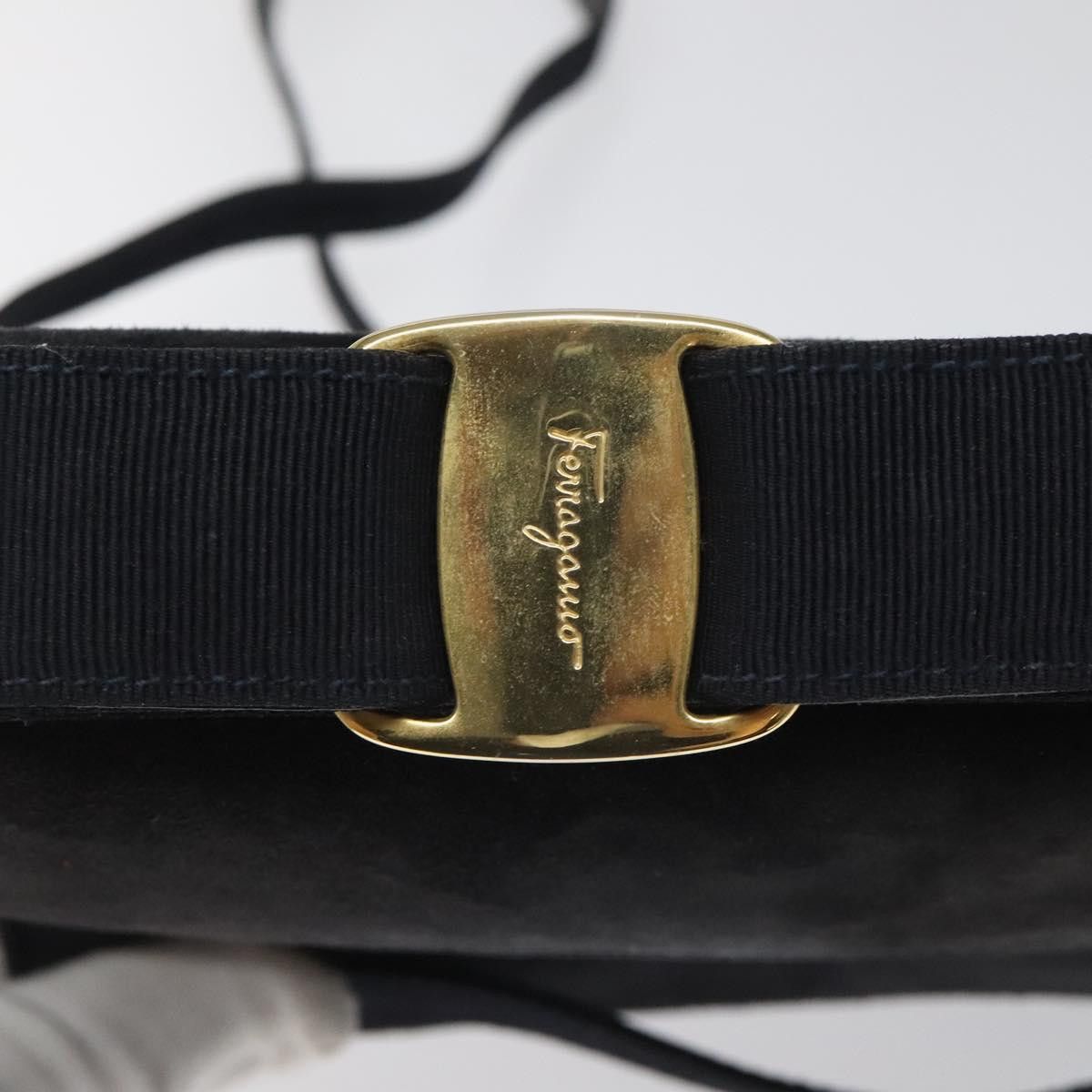 Salvatore Ferragamo Navy Suede Handbag (Pre-Owned) Size ONE SIZE - 14 Thumbnail