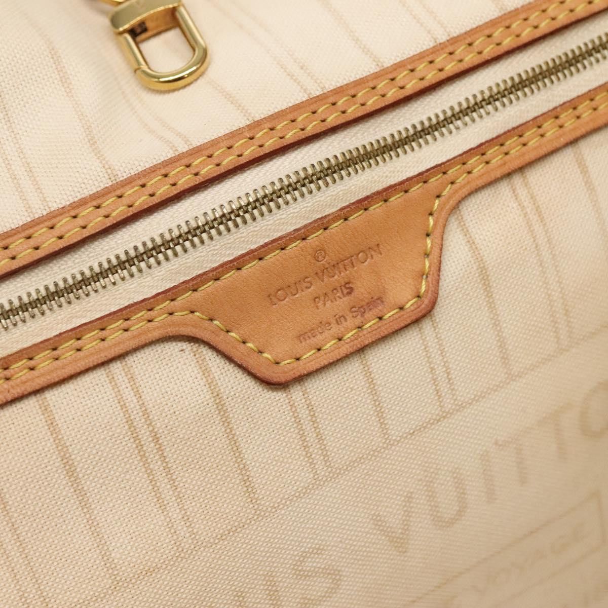 Louis Vuitton Neverfull Mm White Canvas Tote Bag (Pre-Owned) Size ONE SIZE - 17 Thumbnail