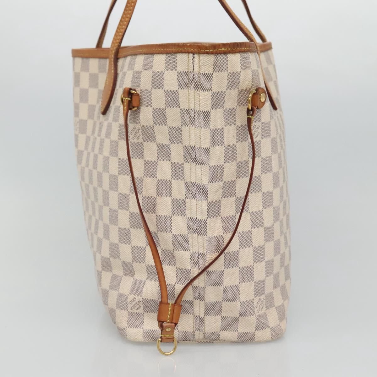 Louis Vuitton Neverfull Mm White Canvas Tote Bag (Pre-Owned) Size ONE SIZE - 4 Thumbnail