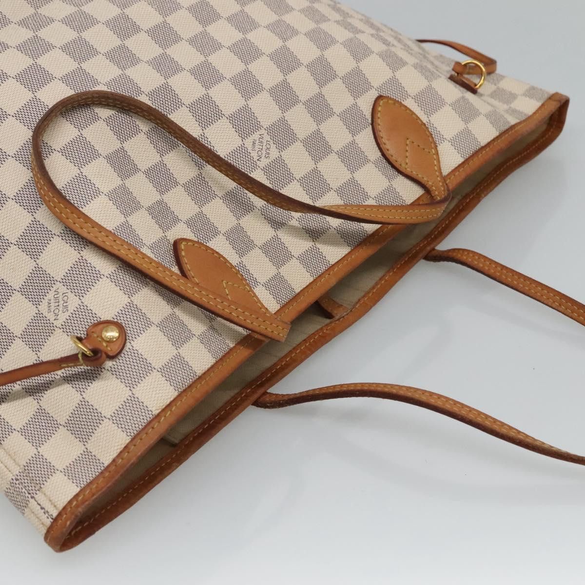 Louis Vuitton Neverfull Mm White Canvas Tote Bag (Pre-Owned) Size ONE SIZE - 5 Thumbnail