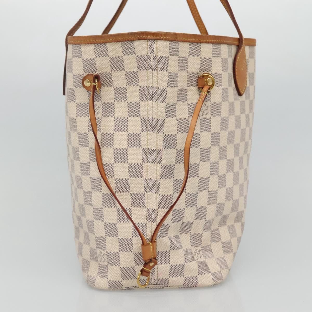 Louis Vuitton Neverfull Mm White Canvas Tote Bag (Pre-Owned) Size ONE SIZE - 3 Thumbnail